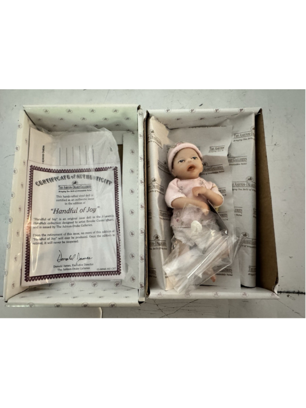 The Ashton-Drake Galleries 5" Vinyl Doll "Handful of Joy" Collectible Baby Doll